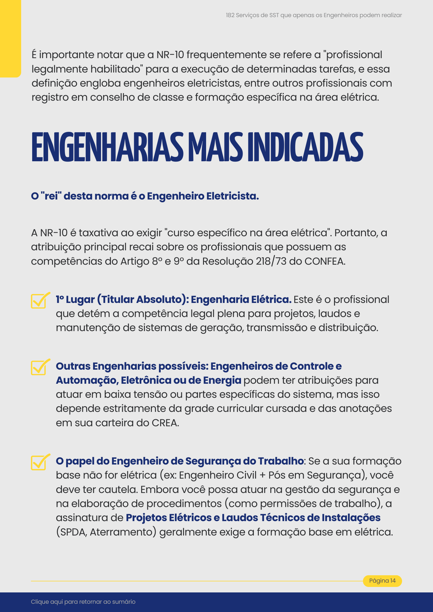 Especialidades por NR