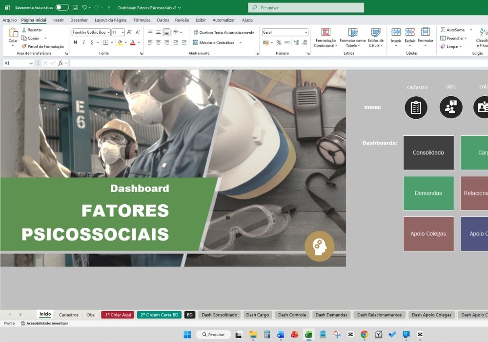Capa do Dashboard Fatores Psicossociais