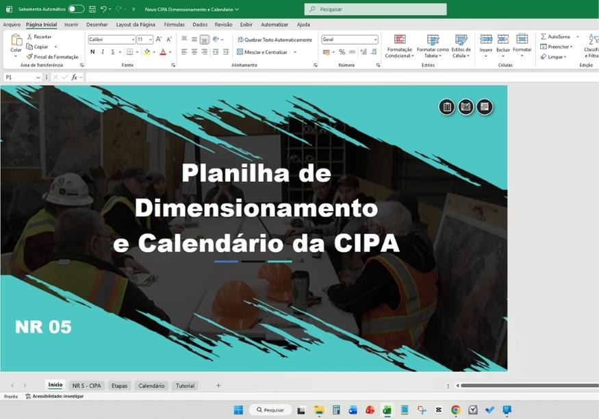 Capa da planilha