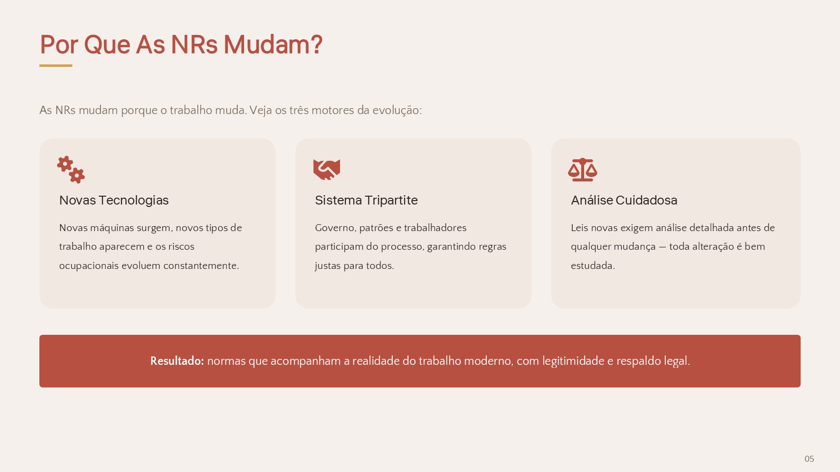 Por que as NRs mudam