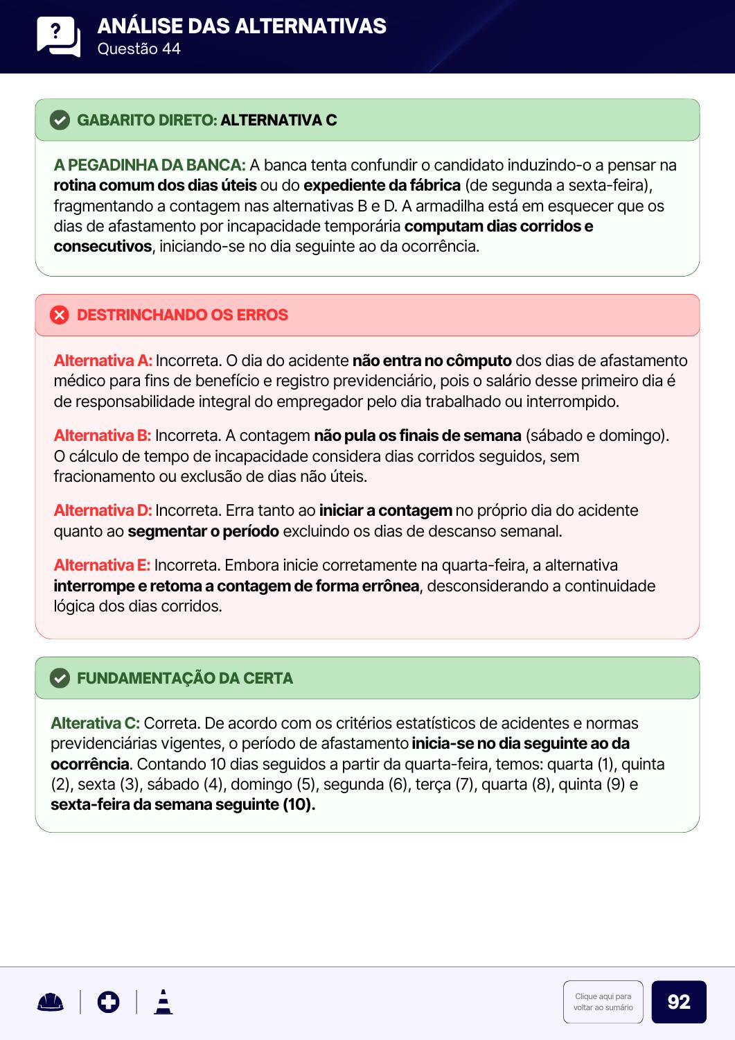 Painel de Análise da Questão 44